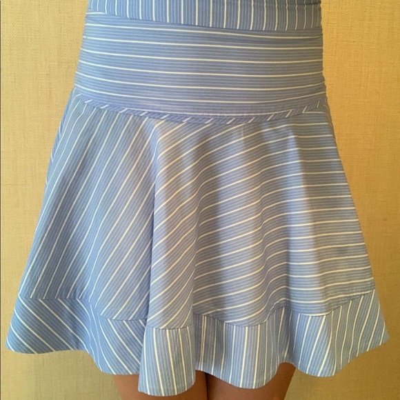 Milly Blue and White Striped Mini Skirt - Picture 2 of 5